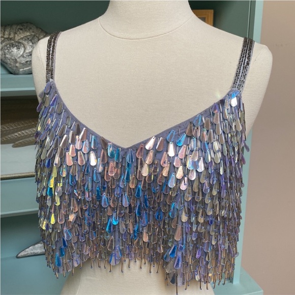 NBD Kimmie Embellished Top in Metallic Silver - Picture 4 of 16